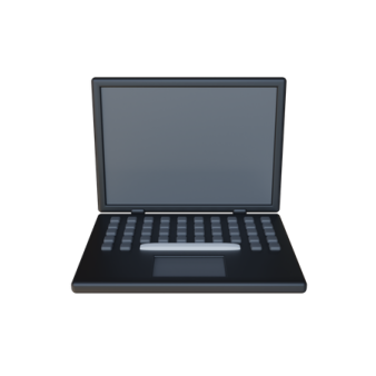 a laptop computer with a blank screen
