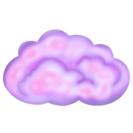 a pink cloud on a white background