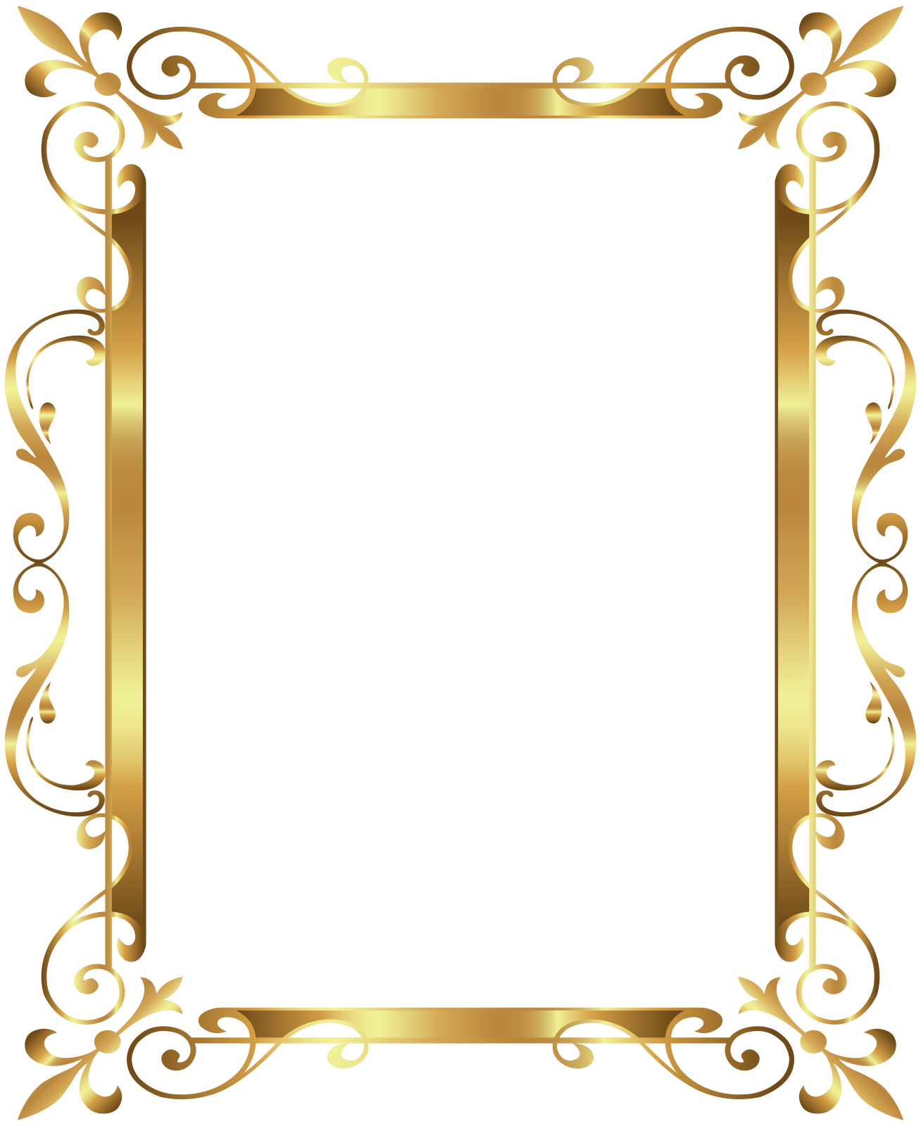 a gold frame on a white background