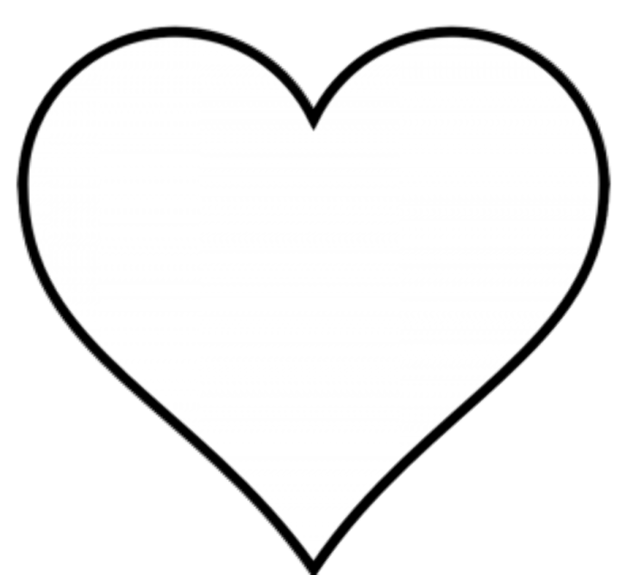 a black and white drawing of a heart