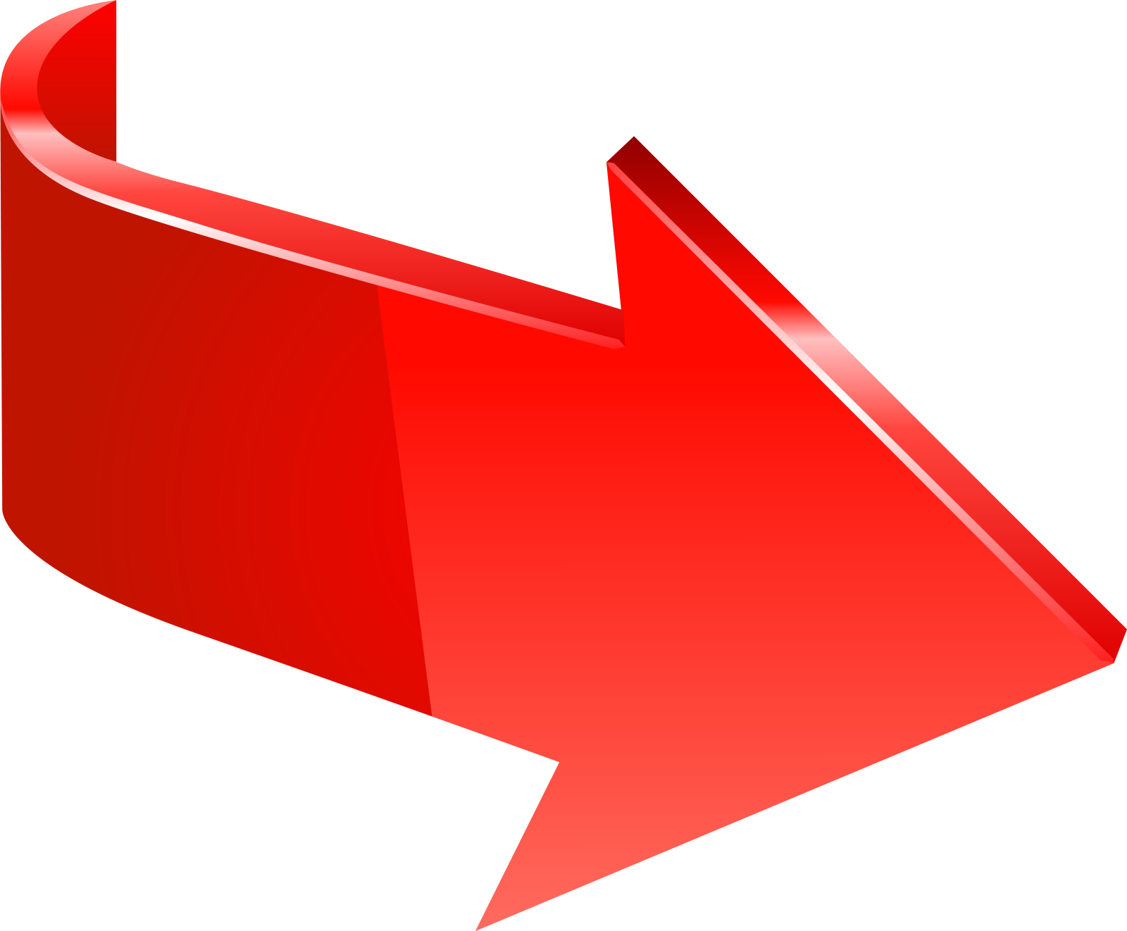 a red arrow icon on a white background