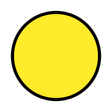 a yellow circle on a white background