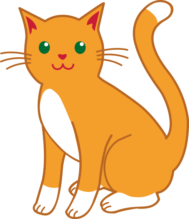 an orange cat with green eyes sitting down