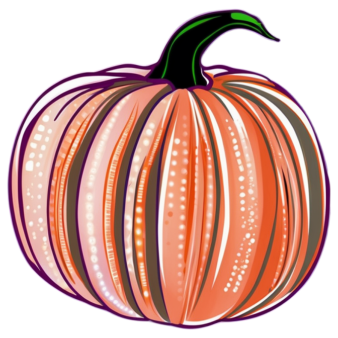 a pumpkin with stripes on it