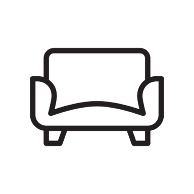 a couch icon on a white background