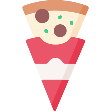 a slice of pizza on a white background