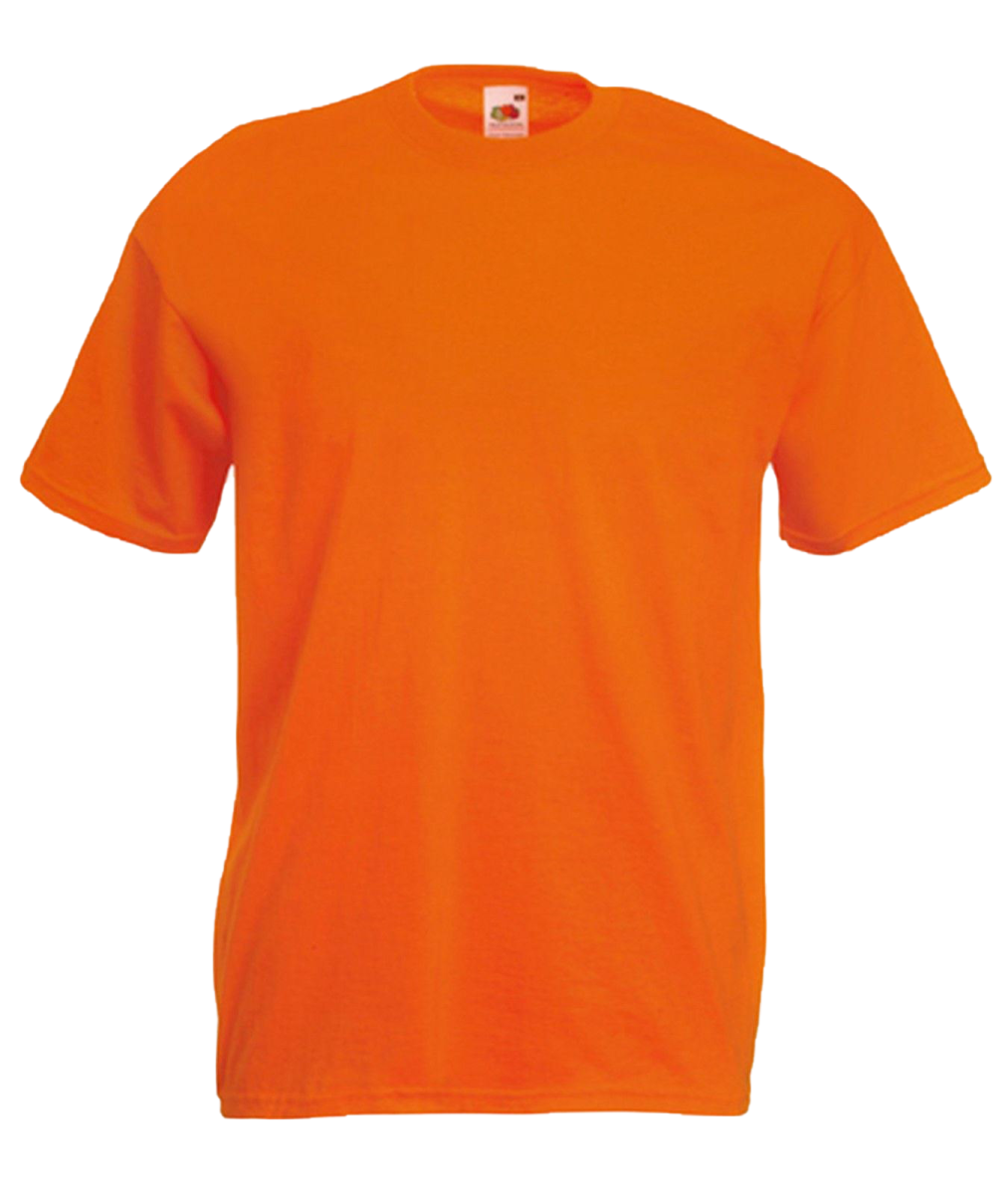 an orange t - shirt on a white background