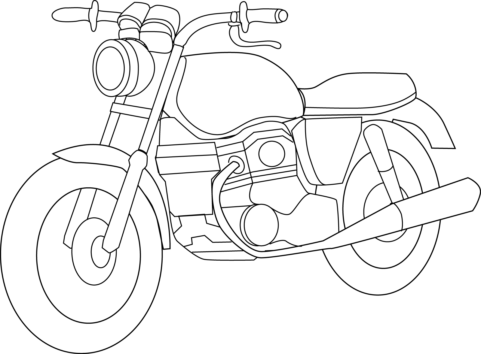 a black and white drawing of a motorcycle