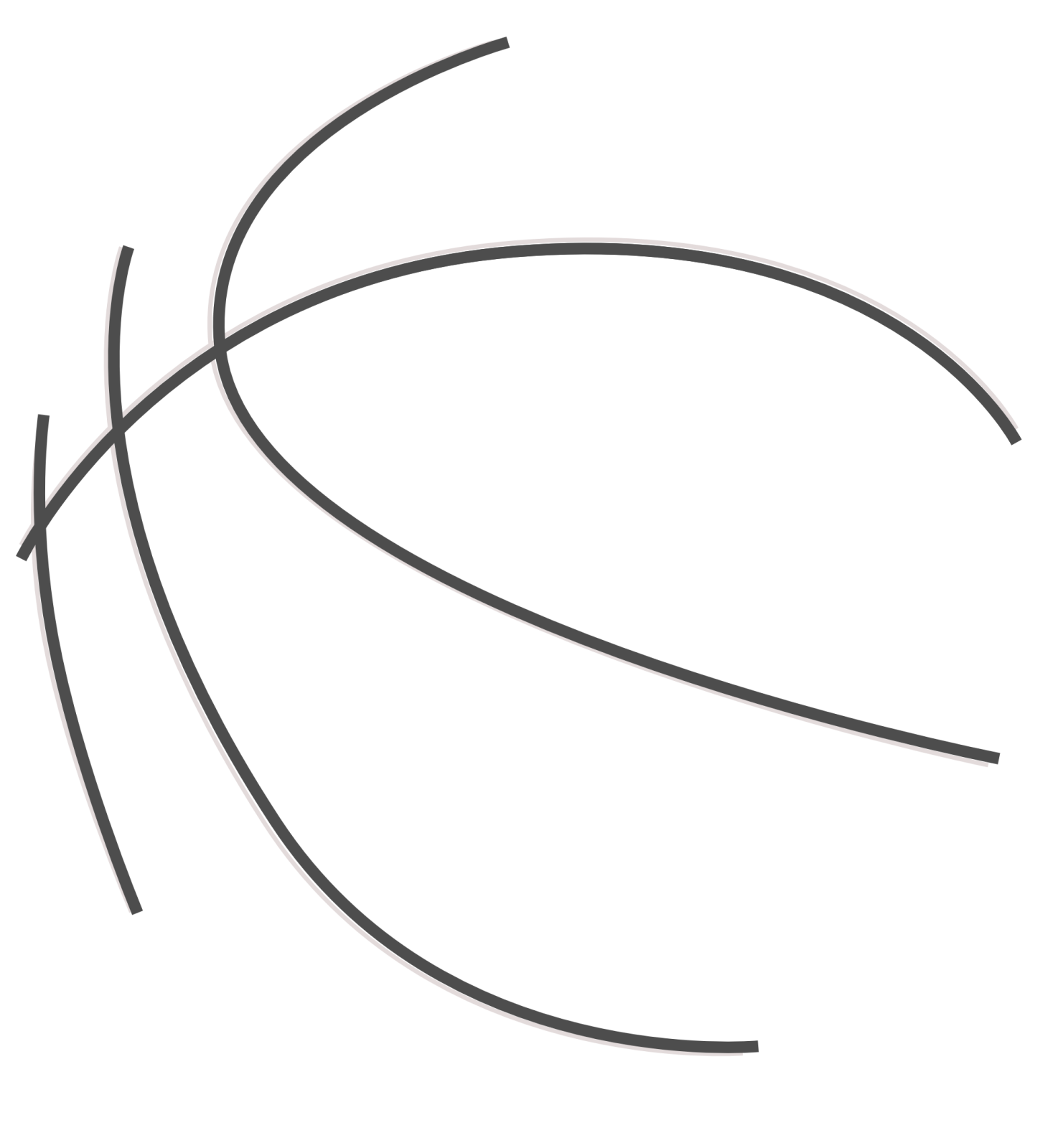 a black and white drawing of a basketball ball