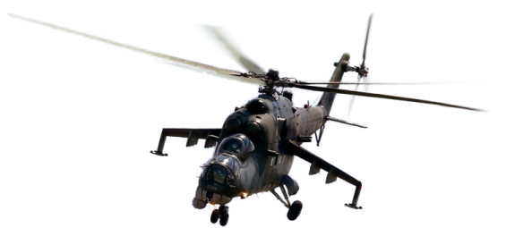 a helicopter is flying through the air