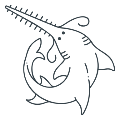 a black and white drawing of a dolphin playing the guitar