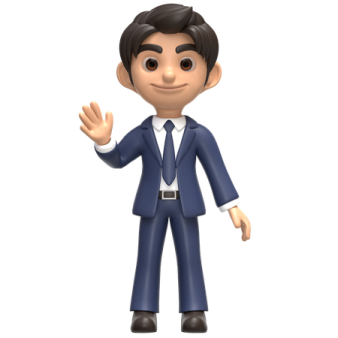 a cartoon character in a suit and tie