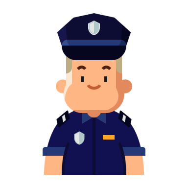 a police officer in blue uniform