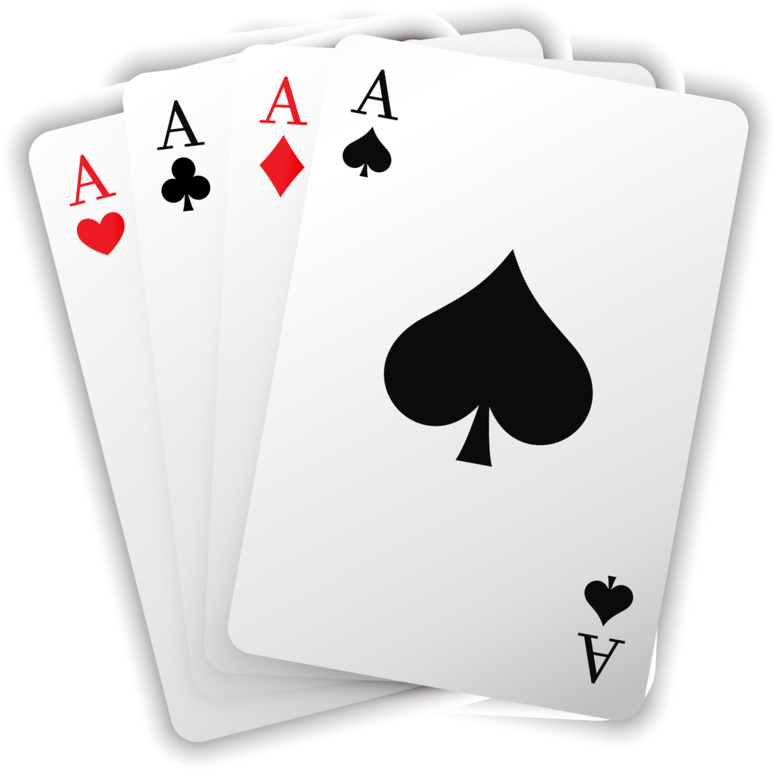 four aces playing cards on a white background