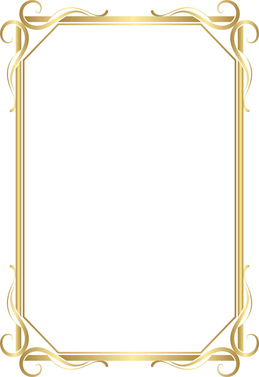 a gold frame on a white background