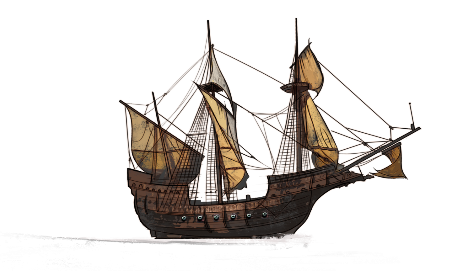 a drawing of a pirate ship