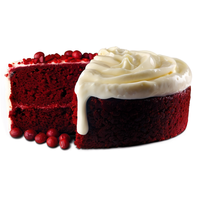 a piece of red velvet cake