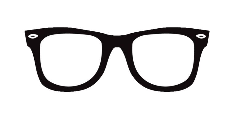 a pair of glasses on a white background