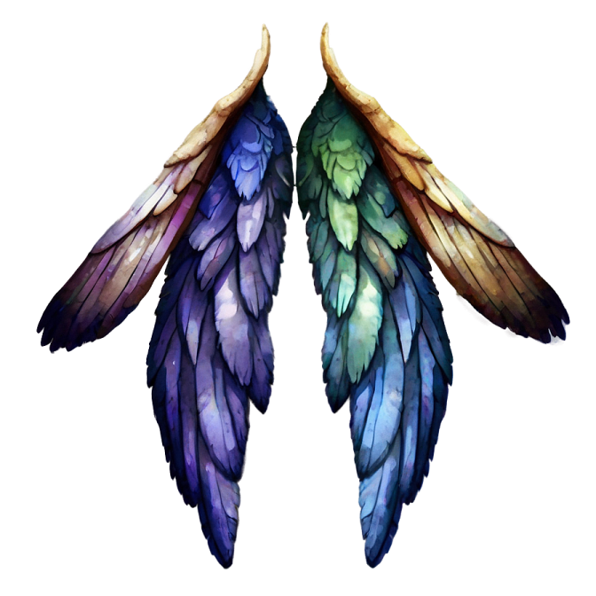 a pair of wings on a white background