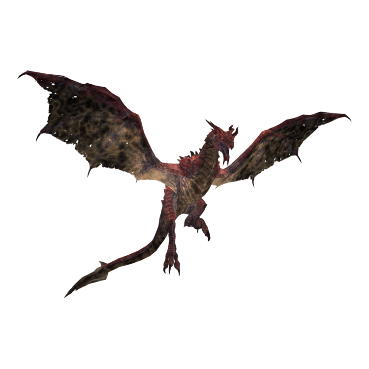 a red dragon flying in the sky