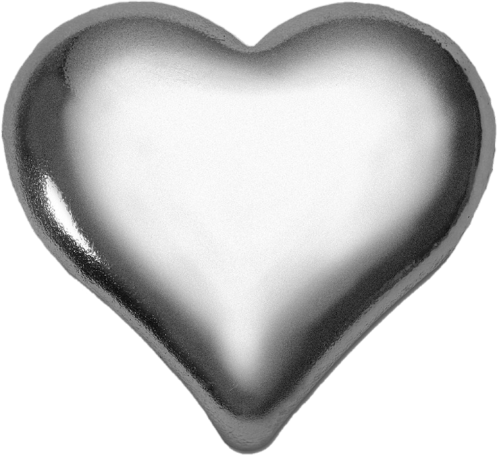 a silver heart shaped cookie