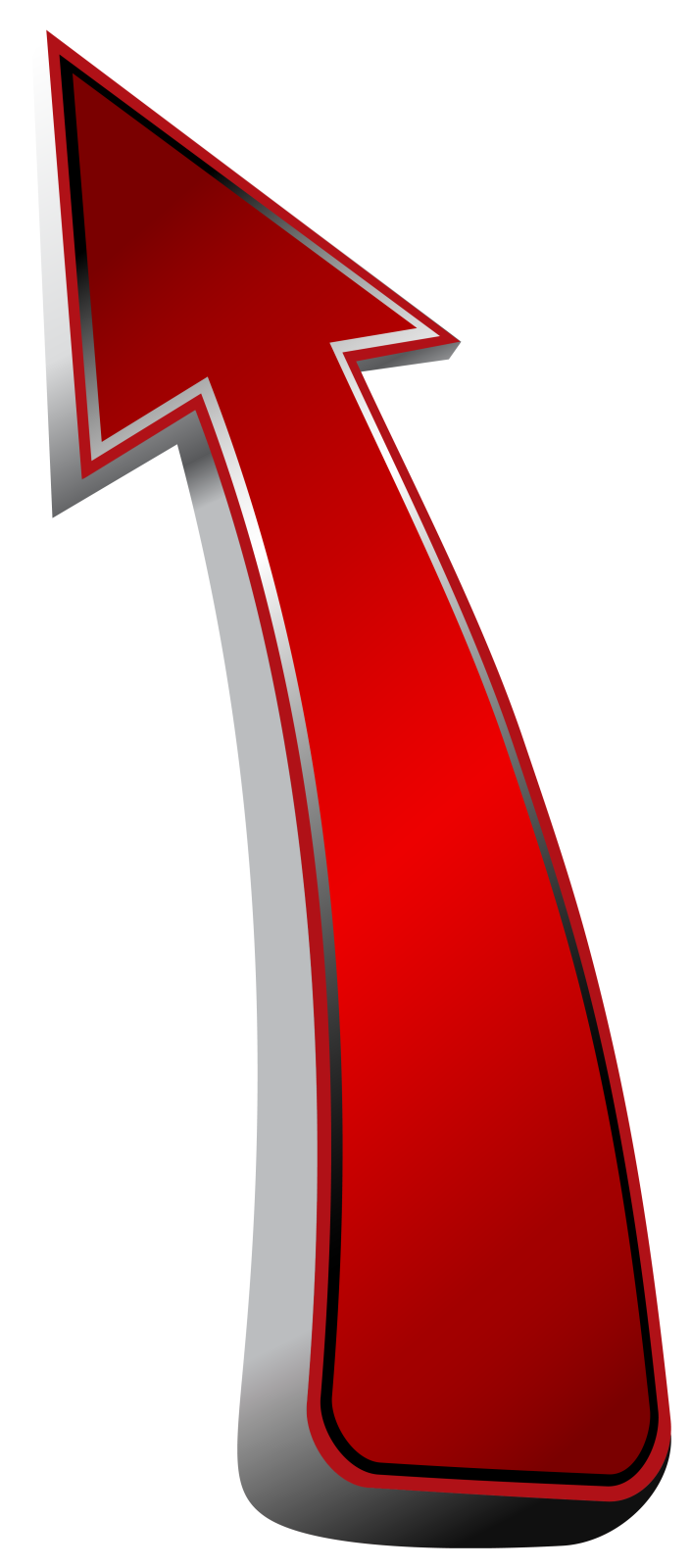a red arrow on a white background