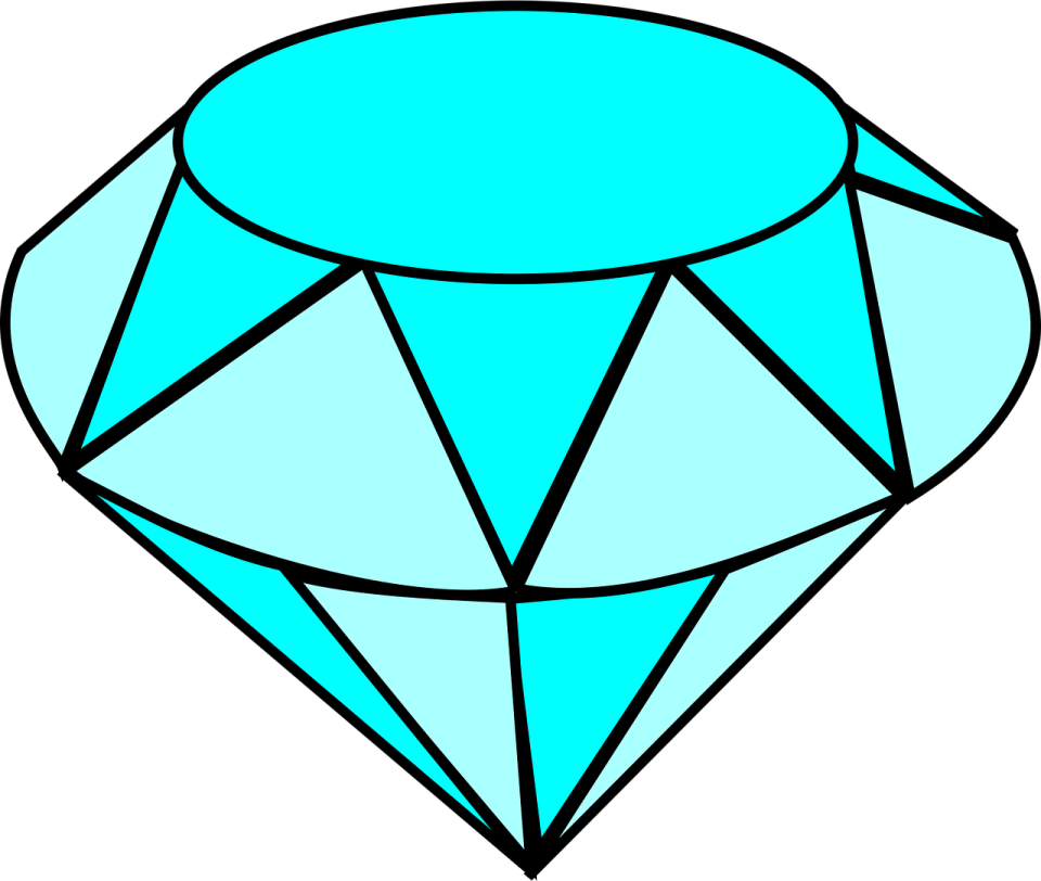 a blue diamond on a white background
