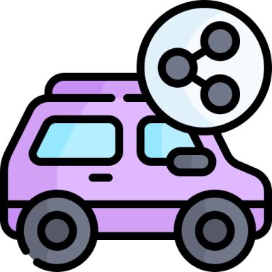 a purple car with a camera attached to it