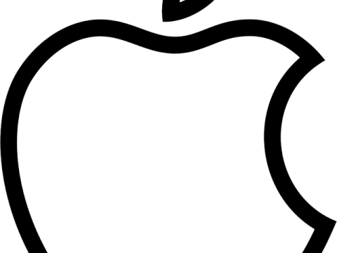 a black and white apple logo