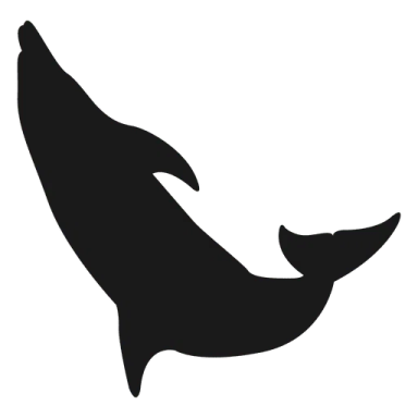 a black and white silhouette of a whale