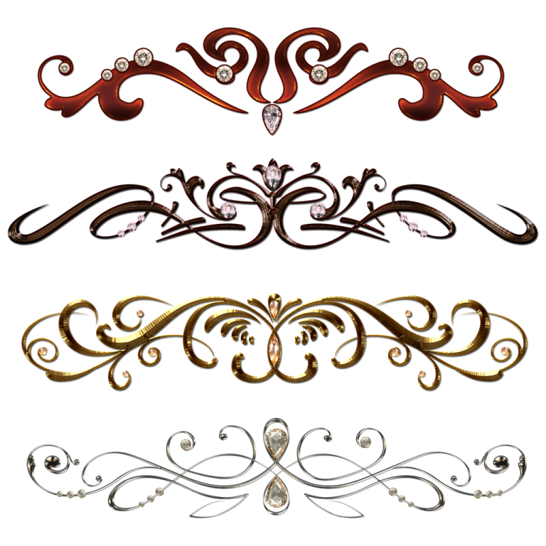 a set of decorative design elements