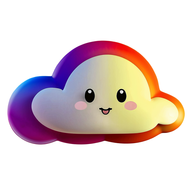 a rainbow colored cloud