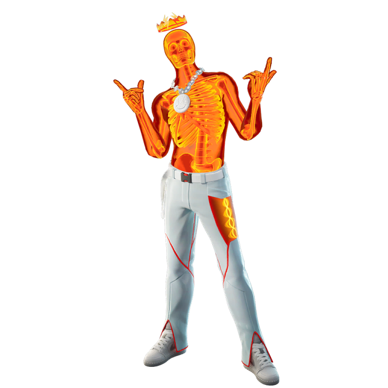 a man in an orange and white costume