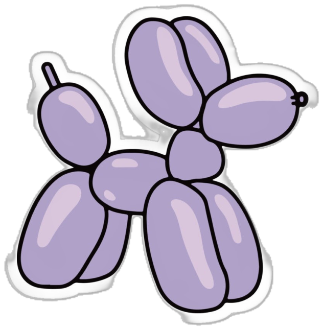 a purple balloon dog sticker
