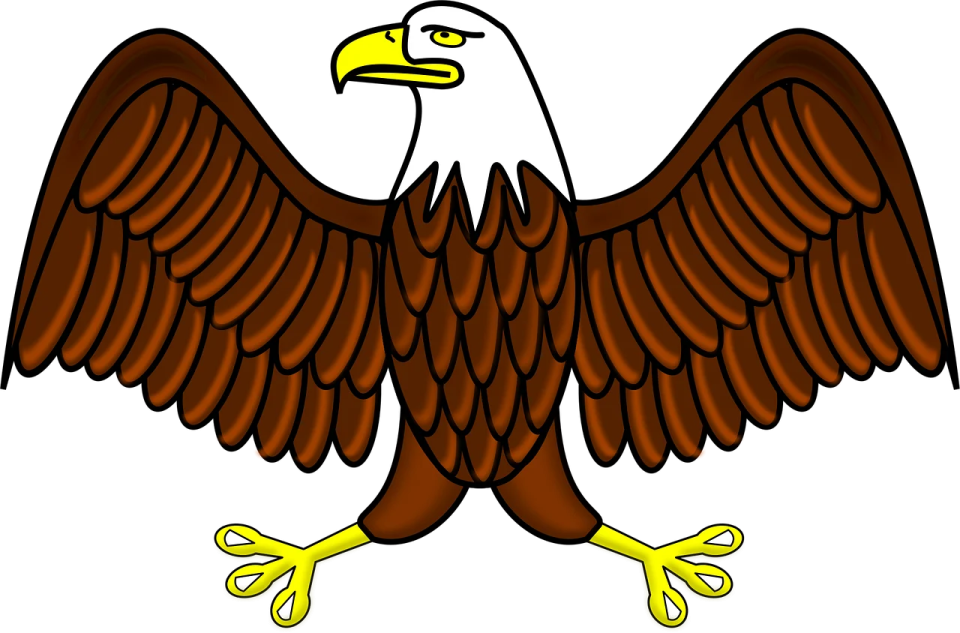 an eagle with its wings spread