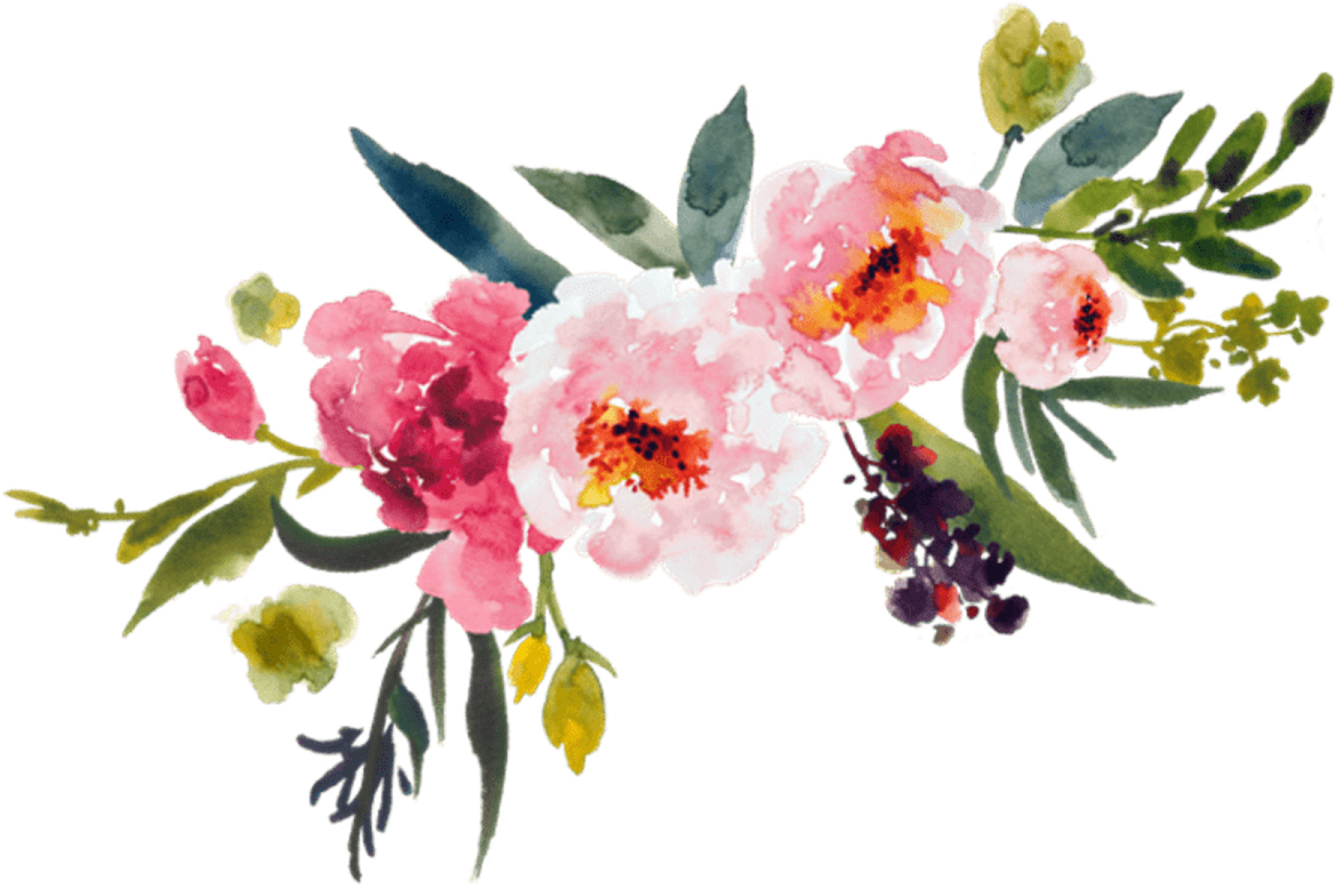 a watercolor painting of pink flowers