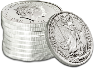 a stack of silver coins