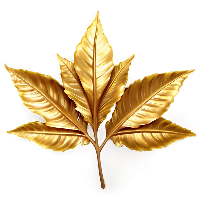 a golden leaf on a white background