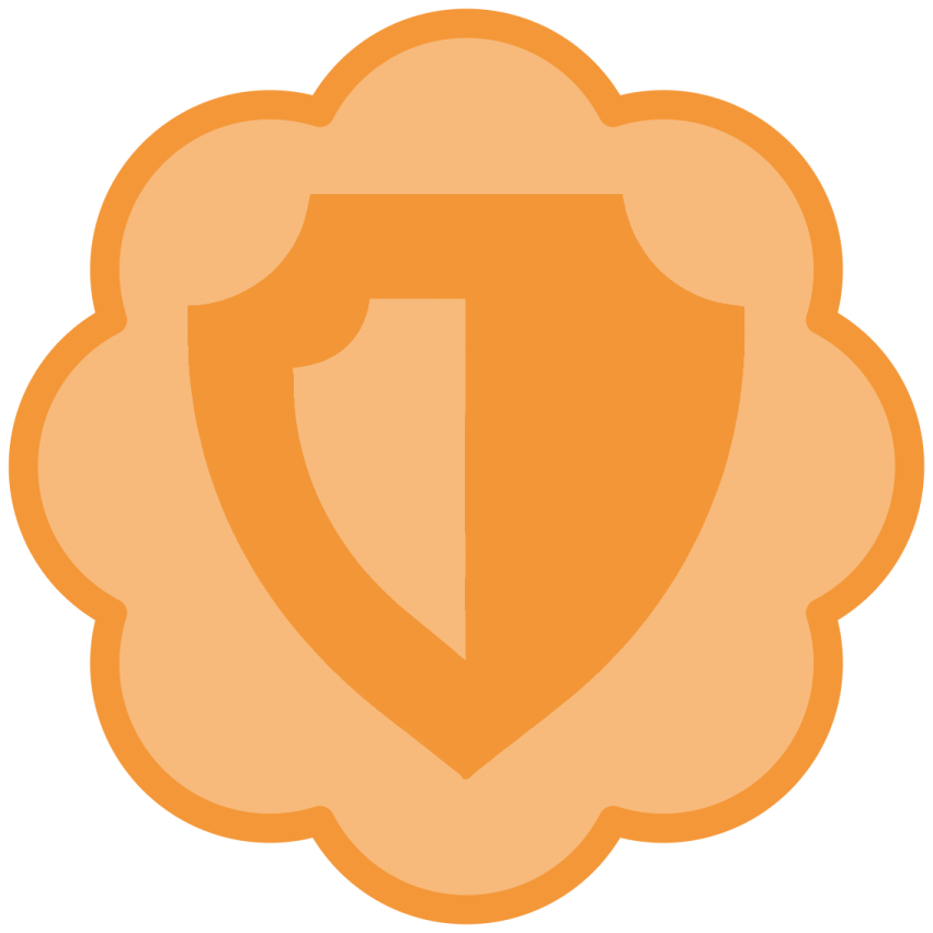 a shield icon on a white background
