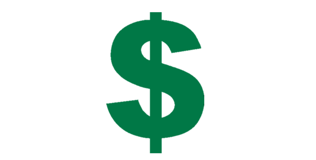 a dollar sign on a white background