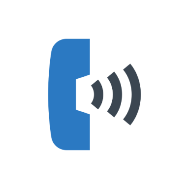 a blue and white logo with the letter p on it