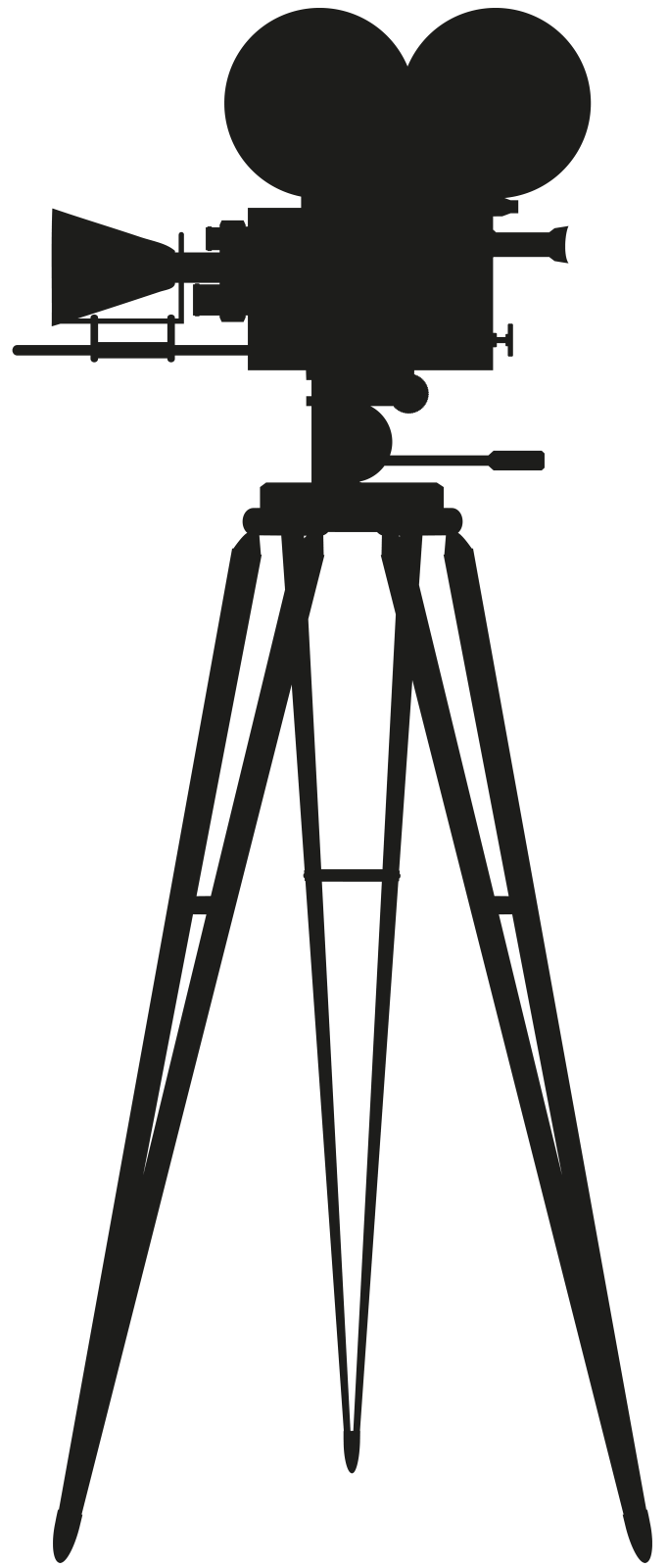 a black and white silhouette of a camera