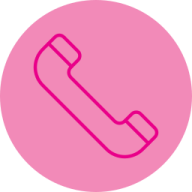 an icon of a pink phone