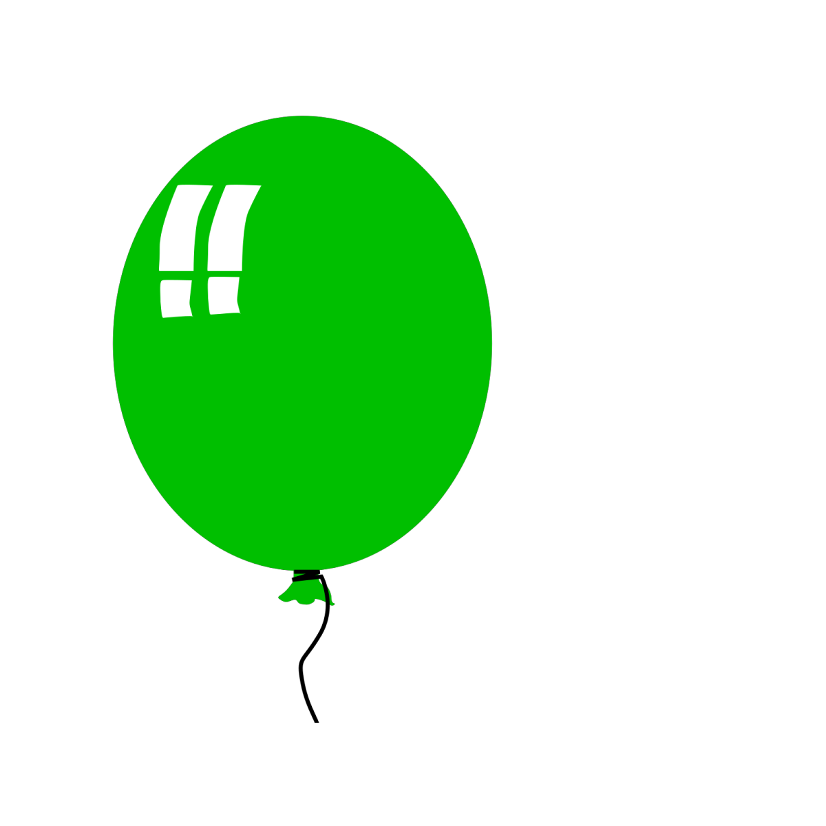a green balloon on a white background