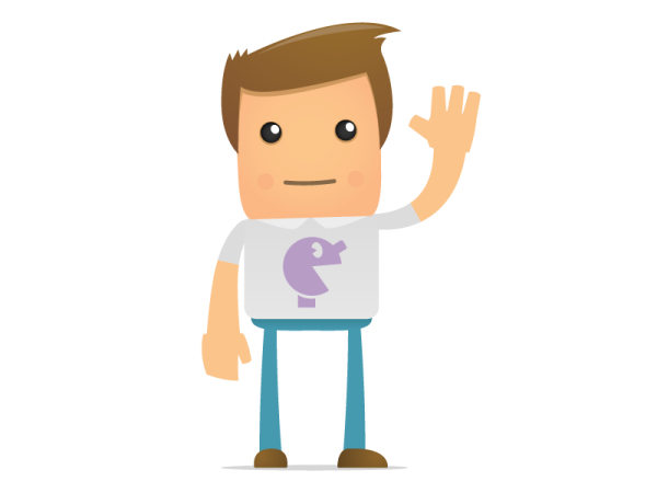 a cartoon character in a white t - shirt and blue jeans