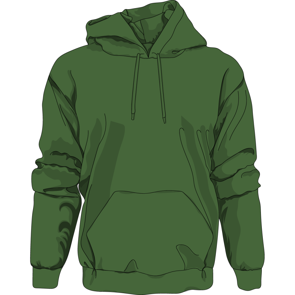 a green hoodie sweatshirt