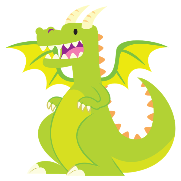 a green dragon with its mouth open