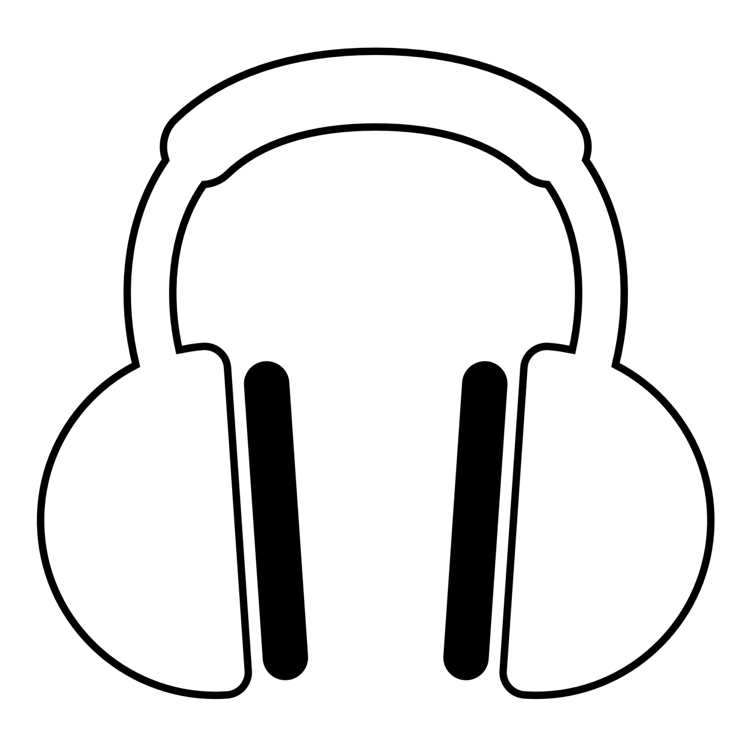 headphones clipart black and white