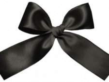 a black bow on a white background