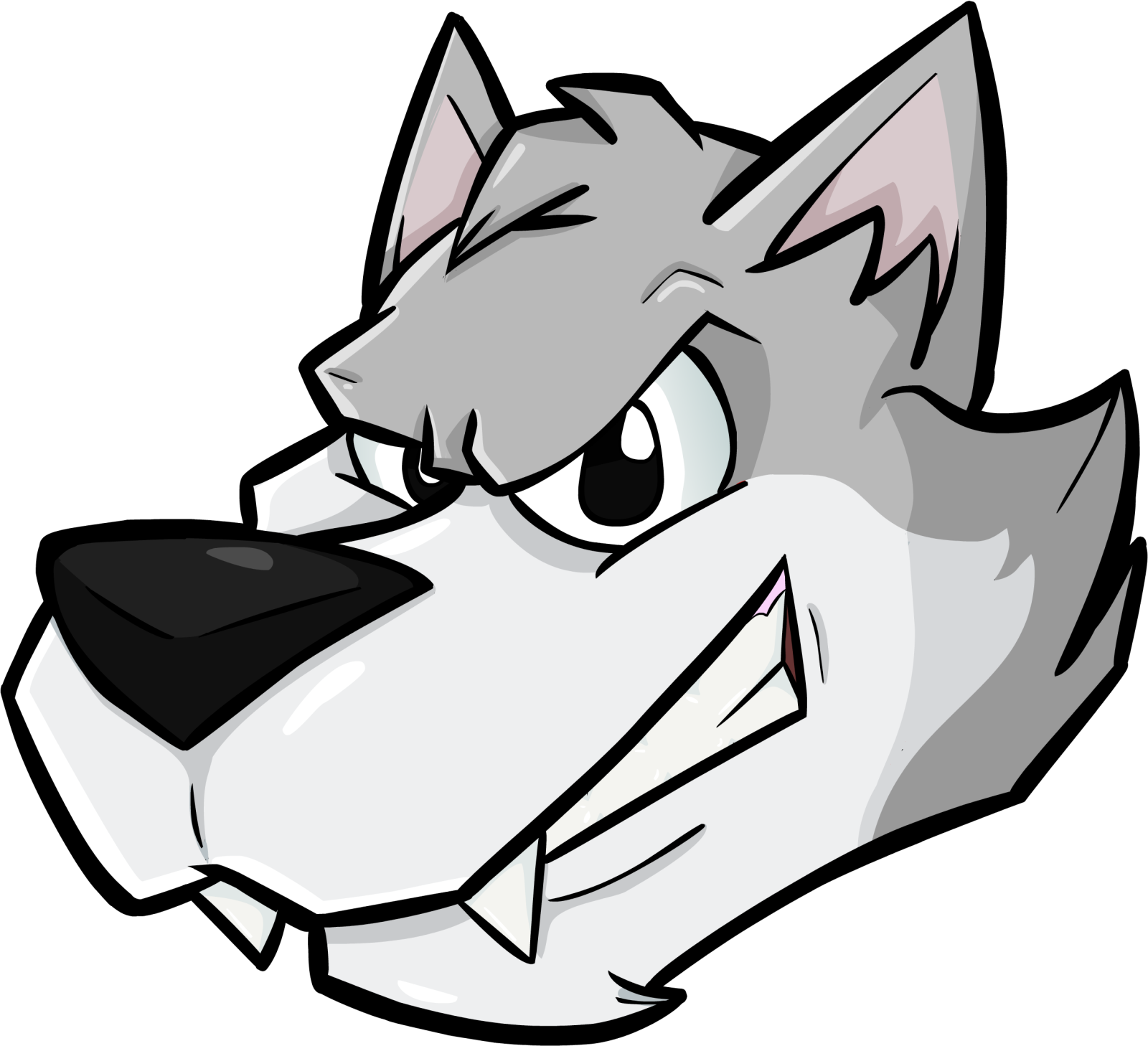a drawing of a wolf's face